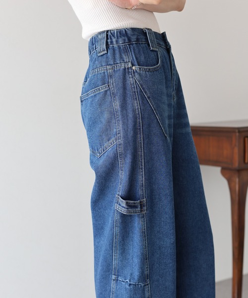 BLUEEAST(ブルーイースト)の「バックゴムペインターカーブデニムパンツ(デニムパンツ・レディース・ブルー/ネイビー・MEDIUM/LARGE)」の13枚目の写真