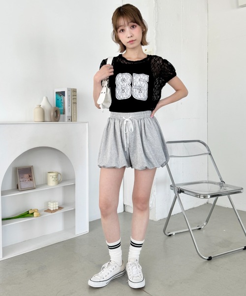 SOLLON.(ソルロン)の「レースナンバリング半袖トップス(Tシャツ/カットソー・レディース・ホワイト/ブラック・FREE)」の13枚目の写真