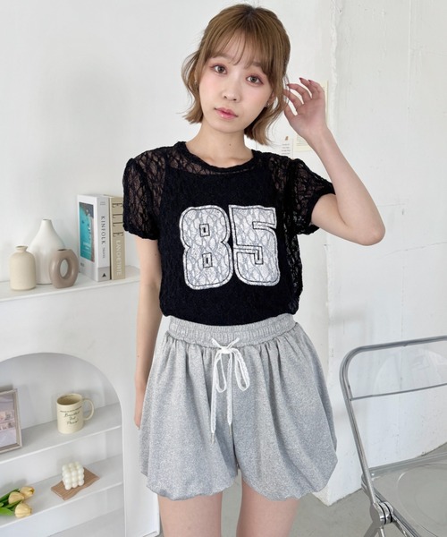 SOLLON.(ソルロン)の「レースナンバリング半袖トップス(Tシャツ/カットソー・レディース・ホワイト/ブラック・FREE)」の14枚目の写真