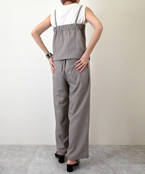 STYLEBLOCK（スタイルブロック）の「リネンタッチ2WAYキャミソール（シャツ/ブラウス・レディース・アイボリー/グレイッシュベージュ/ライトブルー/ブラック・M）」の8枚目の写真