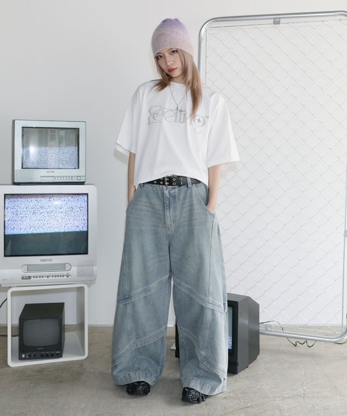 MSG(エムエスジー)の「ラインストーン短丈半袖Tシャツ【UNISEX】(Tシャツ/カットソー・メンズ・ホワイト/ブラック/ワイン/ライトブルー/ピンク/カモフラージュ/チャコール・XL/L/M/S)」の13枚目の写真