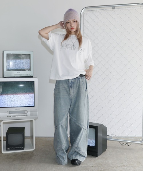 MSG(エムエスジー)の「ラインストーン短丈半袖Tシャツ【UNISEX】(Tシャツ/カットソー・メンズ・ホワイト/ブラック/ワイン/ライトブルー/ピンク/カモフラージュ/チャコール・XL/L/M/S)」の15枚目の写真