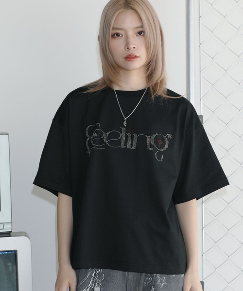 MSG(エムエスジー)の「ラインストーン短丈半袖Tシャツ【UNISEX】(Tシャツ/カットソー・メンズ・ホワイト/ブラック/ワイン/ライトブルー/ピンク/カモフラージュ/チャコール・XL/L/M/S)」の19枚目の写真