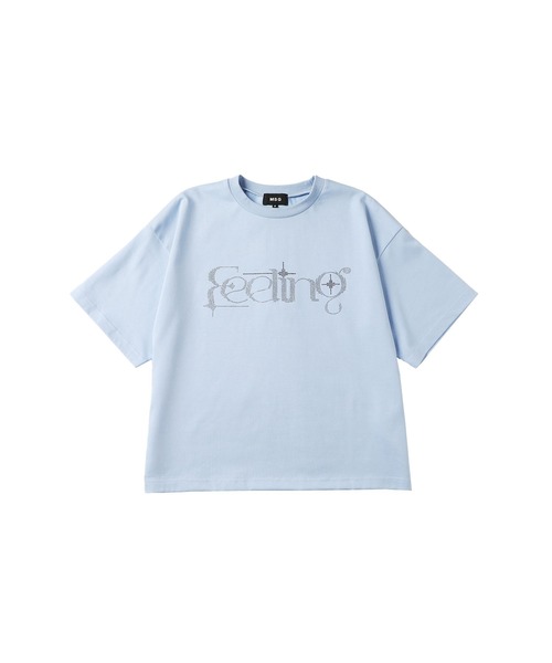 セール】ラインストーン短丈半袖Tシャツ【UNISEX】（Tシャツ