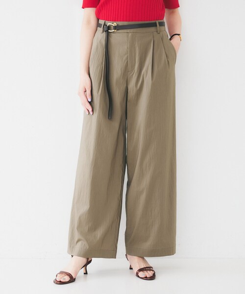 セール】【後ろウエストゴム/洗える】2タックワイドパンツ（その他