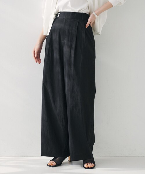 セール】【後ろウエストゴム/洗える】2タックワイドパンツ（その他