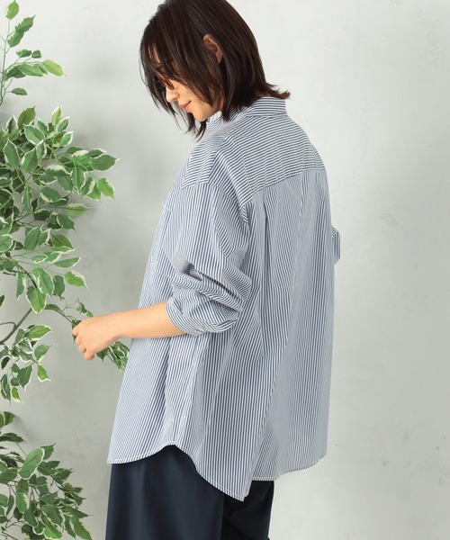GALLORIA(ギャローリア)の「両ポケシャツ(シャツ/ブラウス・レディース・ライトイエロー/ネイビー/ライトブルー・LL/S/M/L)」の10枚目の写真