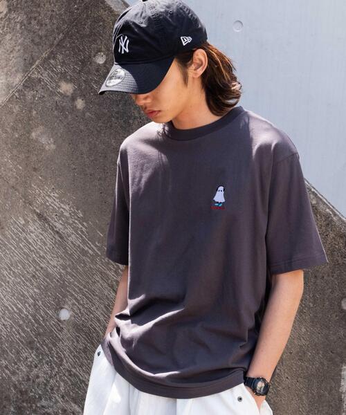 WEGO（ウィゴー）の「WEGO/グラフィックワンポイントT（Tシャツ/カットソー・メンズ・スミクロ/ネイビー/ホワイト系その他/ホワイト/アッシュグレー/ブラック・LARGE/MEDIUM）」の4枚目の写真