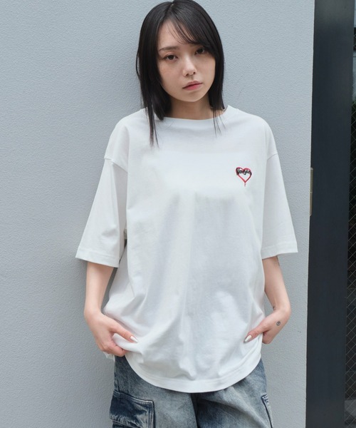 WEGO（ウィゴー）の「WEGO/グラフィックワンポイントT（Tシャツ/カットソー・メンズ・スミクロ/ネイビー/ホワイト系その他/ホワイト/アッシュグレー/ブラック・LARGE/MEDIUM）」の10枚目の写真