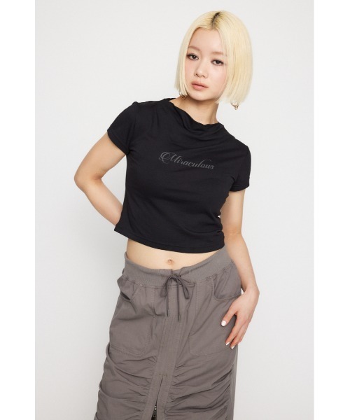 LAGUA GEM(ラグアジェム)の「NECK DRAPE Tシャツ(Tシャツ/カットソー・レディース・ブラック/アイボリー/ベージュ・FREE)」の18枚目の写真