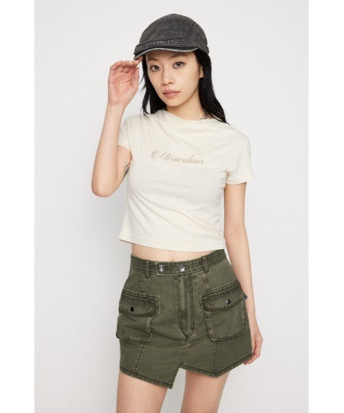 LAGUA GEM(ラグアジェム)の「NECK DRAPE Tシャツ(Tシャツ/カットソー・レディース・ブラック/アイボリー/ベージュ・FREE)」の5枚目の写真