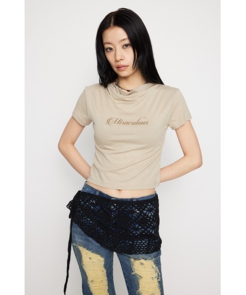 LAGUA GEM(ラグアジェム)の「NECK DRAPE Tシャツ(Tシャツ/カットソー・レディース・ブラック/アイボリー/ベージュ・FREE)」の15枚目の写真