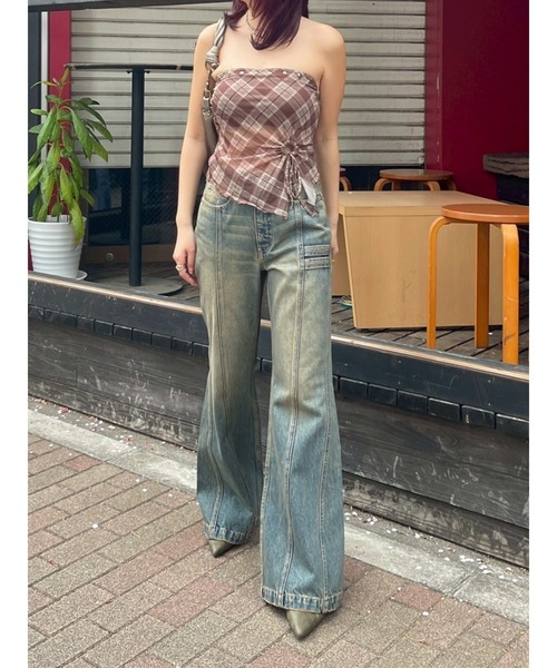 EVRIS（エヴリス）の「チェックベアトップ（キャミソール・レディース・ブラック/ブラウン・FREE）」の15枚目の写真