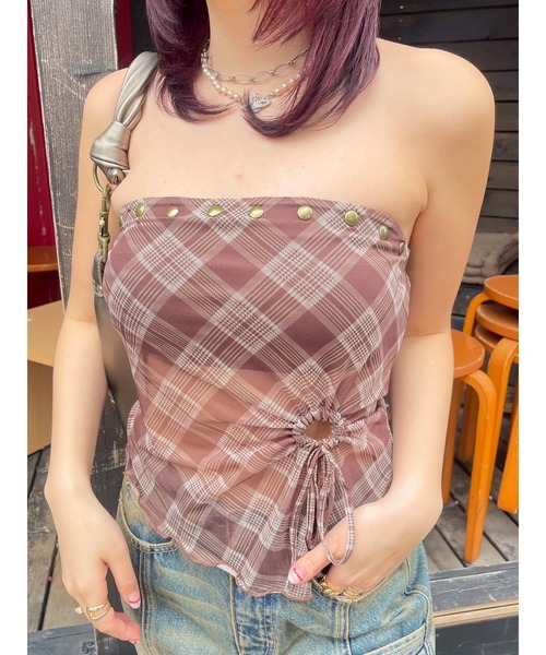 EVRIS（エヴリス）の「チェックベアトップ（キャミソール・レディース・ブラック/ブラウン・FREE）」の20枚目の写真