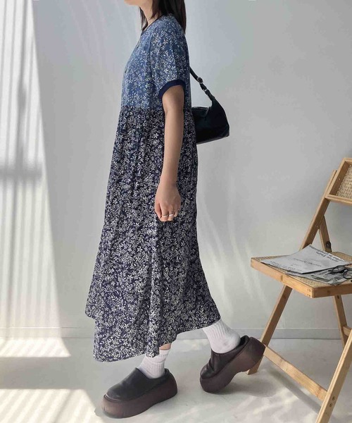 AS KNOW AS plus(アズノゥアズプラス)の「●ひんやり ウエストシャーリング リブデザイン半袖ワンピ―ス(ワンピース・レディース・モカ/ブルー系/チャコールグレー/ネイビー系/グリーン系1/ブラック系1/ブルー系1・FREE)」の11枚目の写真