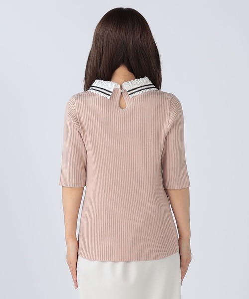 CECIL McBEE（セシルマクビー）の「接触冷感ウォッシャブルつけ襟プルオーバー（ニット/セーター・レディース・ブラック/ピンク/オフホワイト/ネイビー・MEDIUM）」の12枚目の写真