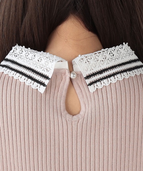 CECIL McBEE（セシルマクビー）の「接触冷感ウォッシャブルつけ襟プルオーバー（ニット/セーター・レディース・ブラック/ピンク/オフホワイト/ネイビー・MEDIUM）」の15枚目の写真