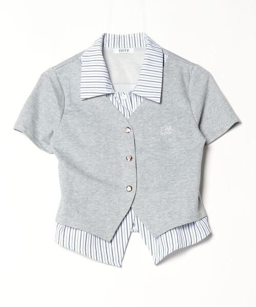 TITTY&CO.（ティティーアンドコー）の「レイヤードセーラーT（Tシャツ/カットソー・レディース・アイボリー/ネイビー/グレー・FREE）」の19枚目の写真