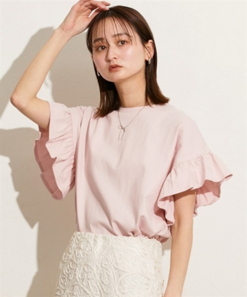 tシャツ ショルダーフリルカットソー レディース dazzlin tシャツ ショルダーフリルカットトップス レディース
