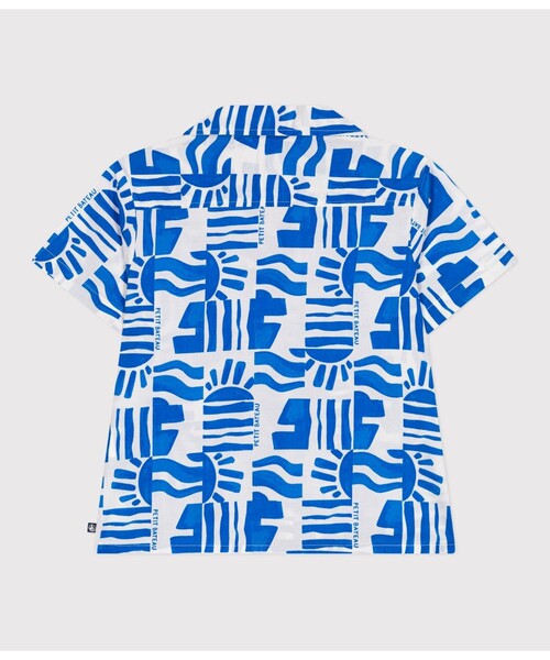 PETIT BATEAU(プチバトー)の「半袖プリントシャツ(シャツ/ブラウス・キッズ・ホワイト×ブルー・6YEAR/8YEAR/10YEAR/12YEAR)」の5枚目の写真