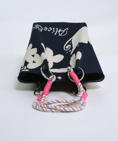 shopnikoniko（ショップニコニコ）の「コードストラップ カラフル ニットハンドバッグ（ハンドバッグ・レディース・グレー/ブルー/ピンク・フリー）」の12枚目の写真