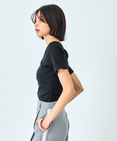 ANAP（アナップ）の「変形 デザイン リブ ニットトップス（ニット/セーター・レディース・イエロー/ブラック/ライトグレー/ホワイト・FREE）」の15枚目の写真
