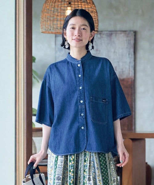 Sunny clouds（サニークラウズ）の「サニークラウズ　重宝デニムシャツ（シャツ/ブラウス・レディース・インディゴブルー/ライトブルー・LL/L/M/3L）」の2枚目の写真