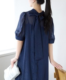 PREFERIR オケージョンドレス　ネイビー　Lサイズ PREFERIR（プレフェリール）の「ランタンスリープAライン結婚式