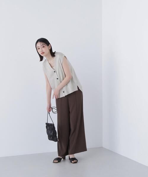 NATURAL BEAUTY BASIC(ナチュラルビューティーベーシック)の「◇スパークVネックニットベスト(ベスト・レディース・ダークブラウン/グレー/オフホワイト・FREE)」の19枚目の写真