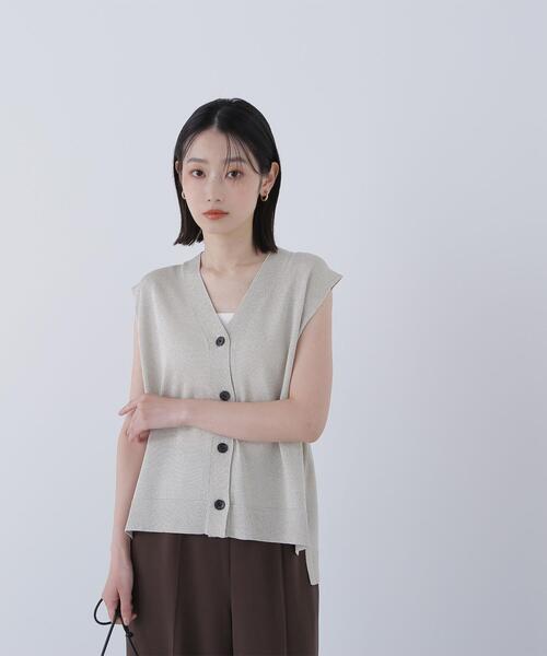 NATURAL BEAUTY BASIC(ナチュラルビューティーベーシック)の「◇スパークVネックニットベスト(ベスト・レディース・ダークブラウン/グレー/オフホワイト・FREE)」の20枚目の写真