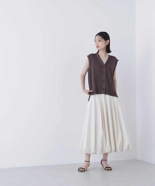 NATURAL BEAUTY BASIC（ナチュラルビューティーベーシック）の「◇スパークＶネックニットベスト（ベスト・レディース・ダークブラウン/グレー/オフホワイト・FREE）」の16枚目の写真