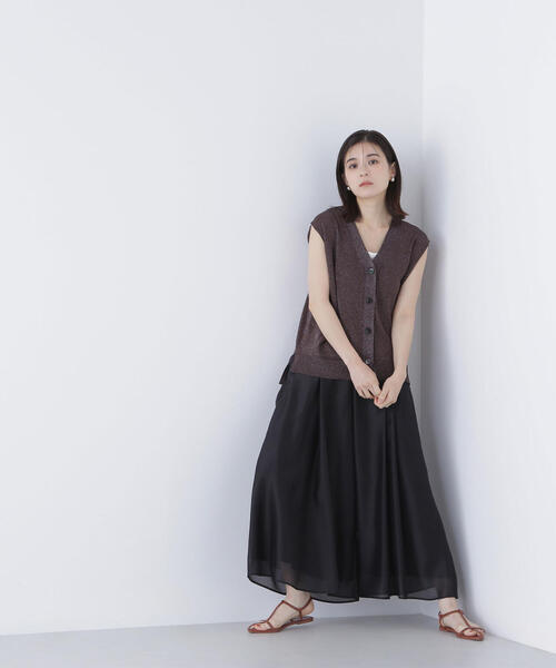 NATURAL BEAUTY BASIC（ナチュラルビューティーベーシック）の「◇スパークＶネックニットベスト（ベスト・レディース・ダークブラウン/グレー/オフホワイト・FREE）」の17枚目の写真