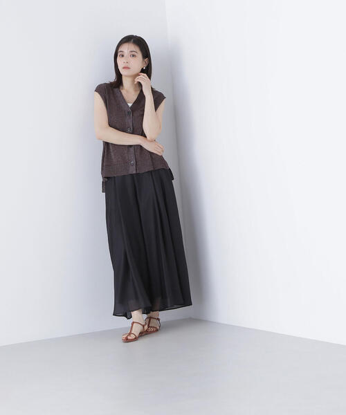 NATURAL BEAUTY BASIC（ナチュラルビューティーベーシック）の「◇スパークＶネックニットベスト（ベスト・レディース・ダークブラウン/グレー/オフホワイト・FREE）」の19枚目の写真