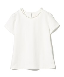 BEAMS HEART | パール トリミング Tシャツ(Tシャツ/カットソー)