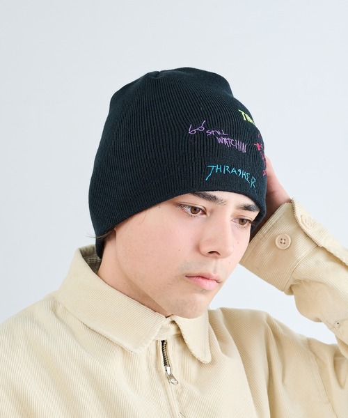 THRASHER(スラッシャー)の「【THRASHER】THRASHER マルチロゴニット帽 YMY(ニットキャップ/ビーニー・メンズ・ブラック系1/ブラック/グレー・FREE)」の15枚目の写真