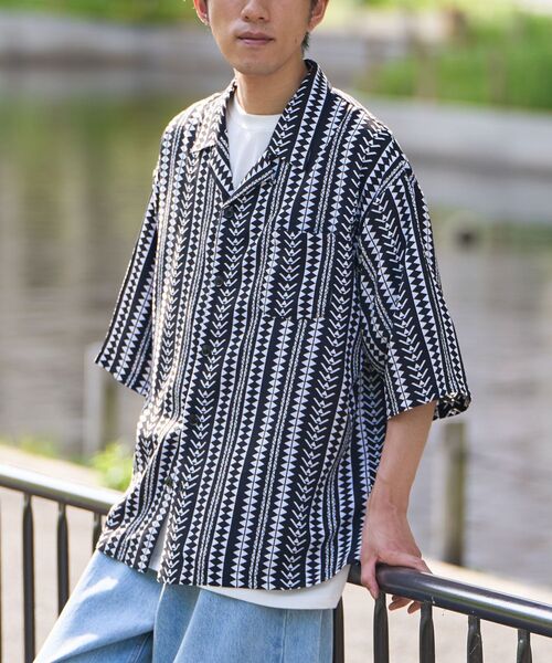 CRAFT STANDARD BOUTIQUE（クラフトスタンダードブティック）の「レーヨンオープンカラーシャツ（シャツ/ブラウス・メンズ・A/C/B・M/L/XL）」の4枚目の写真