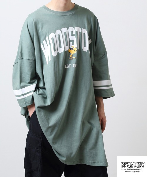 PEANUTS(ピーナッツ)の「PEAUTS ロゴグラデーションプリントキングTシャツ(Tシャツ/カットソー・メンズ・ブラック/ネイビー/ライトパープル/ライトカーキ・F)」の19枚目の写真