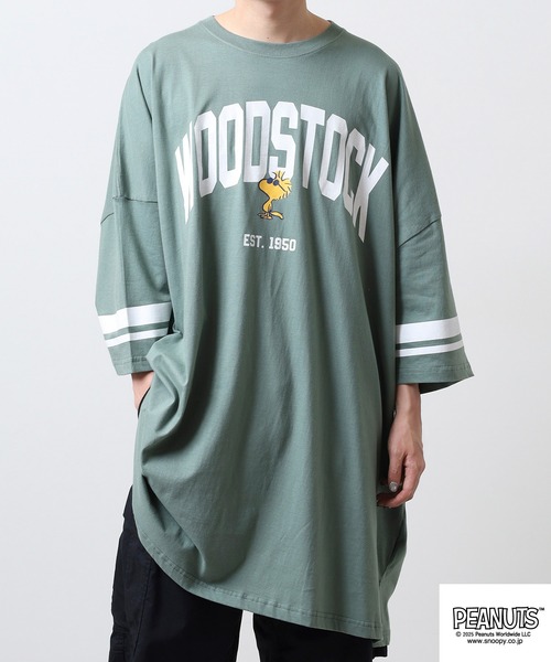 PEANUTS(ピーナッツ)の「PEAUTS ロゴグラデーションプリントキングTシャツ(Tシャツ/カットソー・メンズ・ブラック/ネイビー/ライトパープル/ライトカーキ・F)」の21枚目の写真