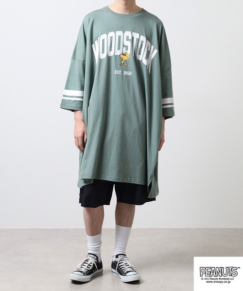 PEANUTS(ピーナッツ)の「PEAUTS ロゴグラデーションプリントキングTシャツ(Tシャツ/カットソー・メンズ・ブラック/ネイビー/ライトパープル/ライトカーキ・F)」の22枚目の写真