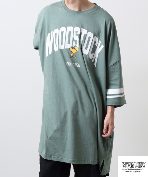 PEANUTS(ピーナッツ)の「PEAUTS ロゴグラデーションプリントキングTシャツ(Tシャツ/カットソー・メンズ・ブラック/ネイビー/ライトパープル/ライトカーキ・F)」の20枚目の写真