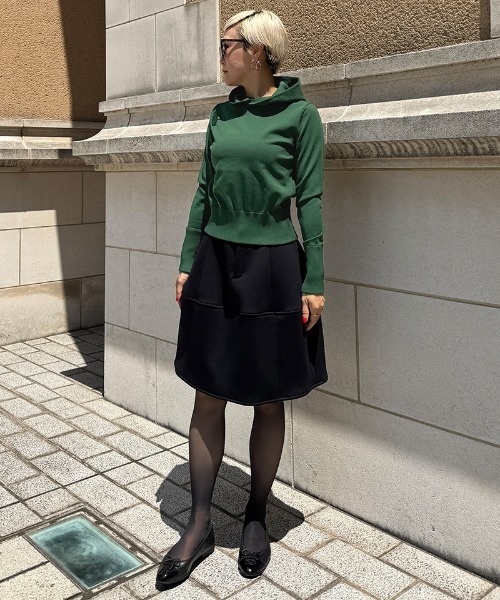 JENNE(ジェンヌ)の「エアリーニットフーディー【UVカット・マシンウォッシャブル】(カーディガン/ボレロ・レディース・キャメル/グリーン/ブラック・SMALL/MEDIUM/LARGE)」の8枚目の写真