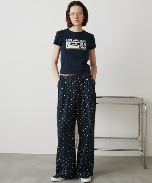 Auntie Rosa Holiday（アンティローザホリデー）の「コンパクトプリントT（Tシャツ/カットソー・レディース・ネイビー/アイボリー・FREE）」の16枚目の写真