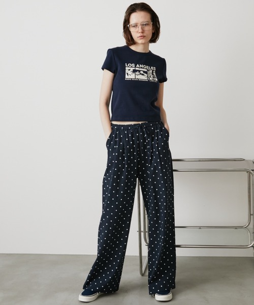 Auntie Rosa Holiday（アンティローザホリデー）の「コンパクトプリントT（Tシャツ/カットソー・レディース・ネイビー/アイボリー・FREE）」の17枚目の写真