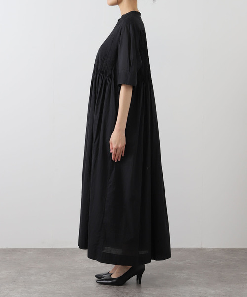 るる様♥【IENA/イエナ】コットンボイルピンタックシャツワンピース/黒 IENA（イエナ）の「コットンボイルピンタックシャツワンピース