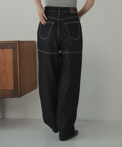 hellam(へラム)の「シームステッチデザインパンツ(デニムパンツ・レディース・ブルー/ブラック・SMALL/MEDIUM)」の21枚目の写真