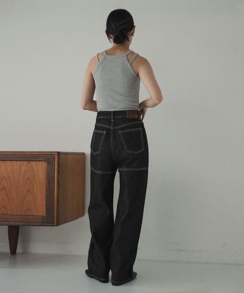 hellam(へラム)の「シームステッチデザインパンツ(デニムパンツ・レディース・ブルー/ブラック・SMALL/MEDIUM)」の18枚目の写真