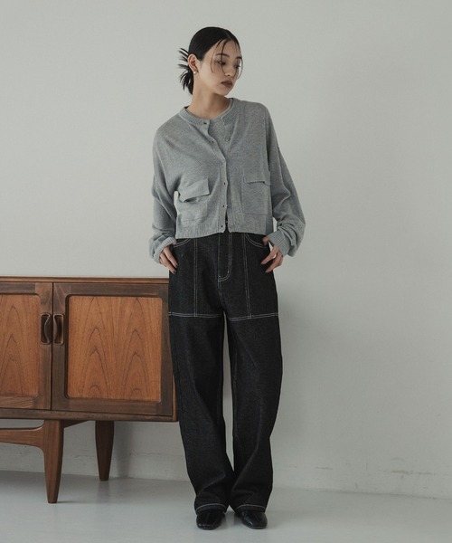 hellam(へラム)の「シームステッチデザインパンツ(デニムパンツ・レディース・ブルー/ブラック・SMALL/MEDIUM)」の16枚目の写真