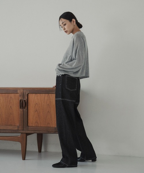 hellam(へラム)の「シームステッチデザインパンツ(デニムパンツ・レディース・ブルー/ブラック・SMALL/MEDIUM)」の15枚目の写真