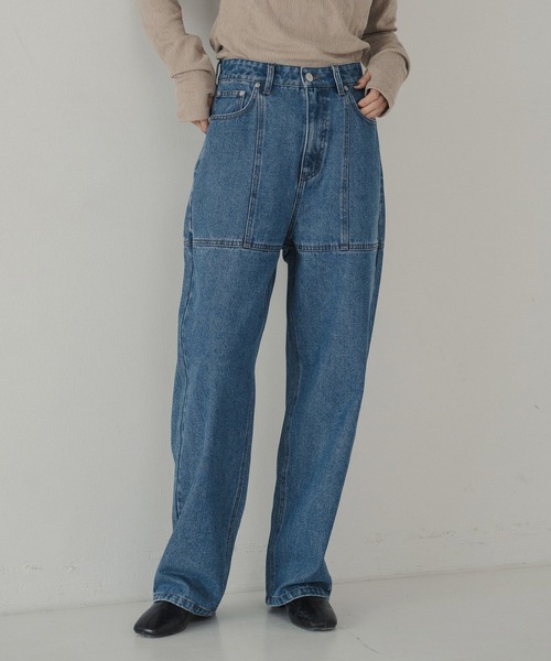 hellam(へラム)の「シームステッチデザインパンツ(デニムパンツ・レディース・ブルー/ブラック・SMALL/MEDIUM)」の12枚目の写真