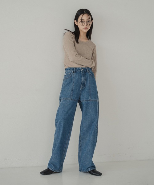 hellam(へラム)の「シームステッチデザインパンツ(デニムパンツ・レディース・ブルー/ブラック・SMALL/MEDIUM)」の11枚目の写真